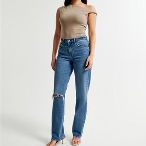 Abercrombie curve love high wasted 90s straight Jean